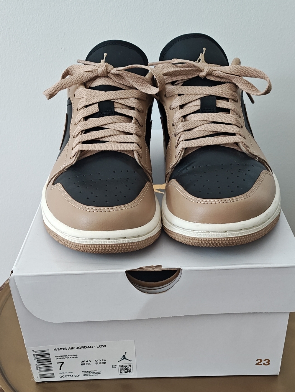 Women's Nike Air Jordan 1 Low Desert/Black-Sail Size 7
